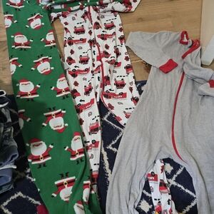 Child of Mine Santa Pajama Set - Red and Green And Lot Of Boys Clothes 18m -3t